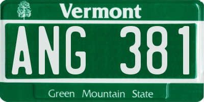 VT license plate ANG381
