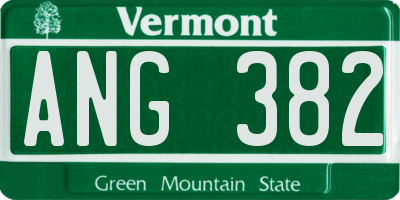 VT license plate ANG382