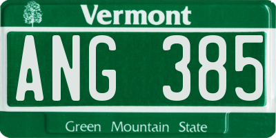 VT license plate ANG385