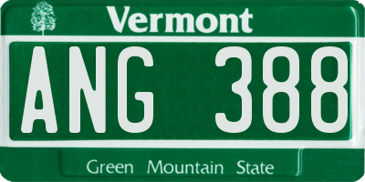 VT license plate ANG388