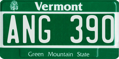 VT license plate ANG390