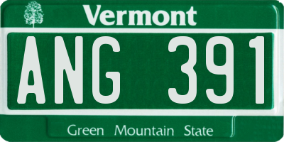 VT license plate ANG391