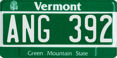 VT license plate ANG392