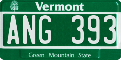 VT license plate ANG393