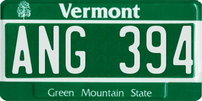VT license plate ANG394
