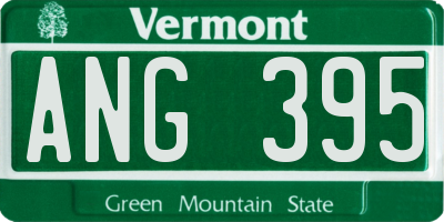 VT license plate ANG395