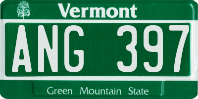 VT license plate ANG397