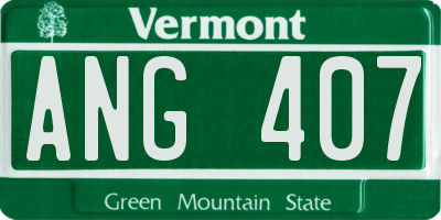 VT license plate ANG407