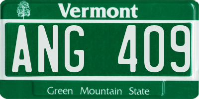 VT license plate ANG409