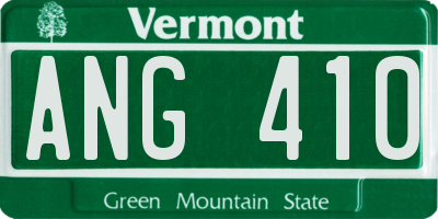 VT license plate ANG410