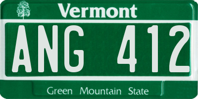VT license plate ANG412