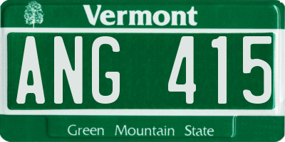 VT license plate ANG415