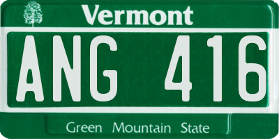 VT license plate ANG416