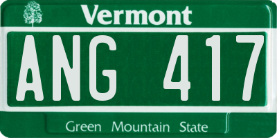 VT license plate ANG417