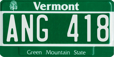 VT license plate ANG418