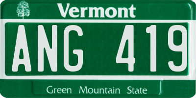 VT license plate ANG419