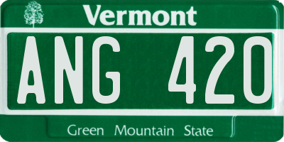 VT license plate ANG420