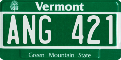 VT license plate ANG421