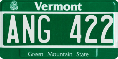 VT license plate ANG422