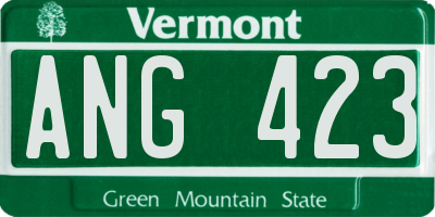 VT license plate ANG423