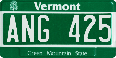 VT license plate ANG425