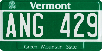 VT license plate ANG429