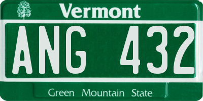 VT license plate ANG432
