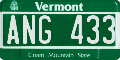 VT license plate ANG433