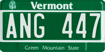 VT license plate ANG447