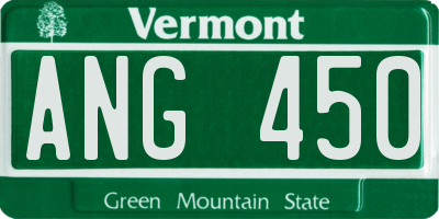VT license plate ANG450