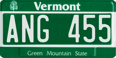 VT license plate ANG455