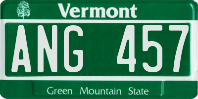 VT license plate ANG457