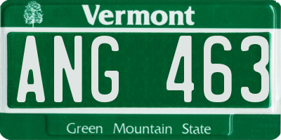 VT license plate ANG463