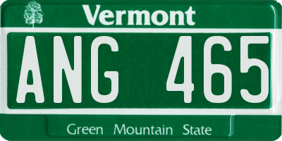 VT license plate ANG465