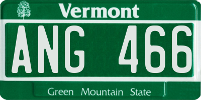 VT license plate ANG466