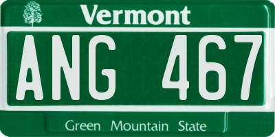 VT license plate ANG467