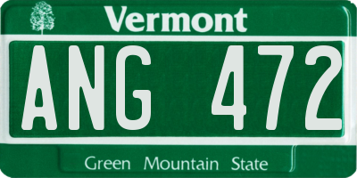 VT license plate ANG472