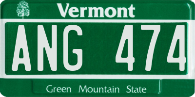 VT license plate ANG474