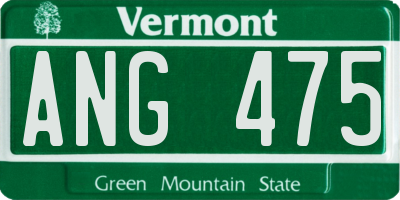 VT license plate ANG475