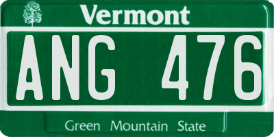 VT license plate ANG476