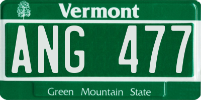 VT license plate ANG477