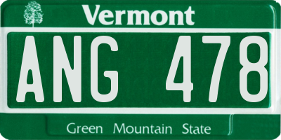 VT license plate ANG478