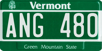 VT license plate ANG480