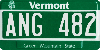 VT license plate ANG482