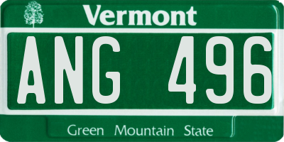 VT license plate ANG496