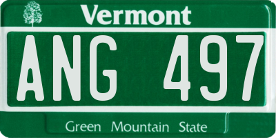 VT license plate ANG497