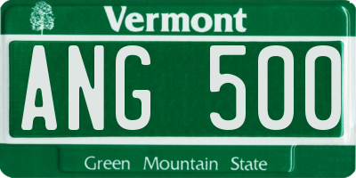 VT license plate ANG500