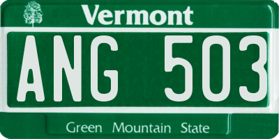 VT license plate ANG503