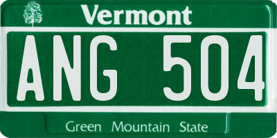 VT license plate ANG504