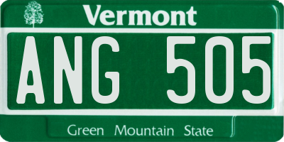 VT license plate ANG505